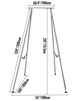 VEVOR VEVOR Altalena Yoga Supporto Aerial Yoga Frame Supporto per Yoga  Portatile Aerea Interno Esterno + Amaca Yoga Colore Verde 6m