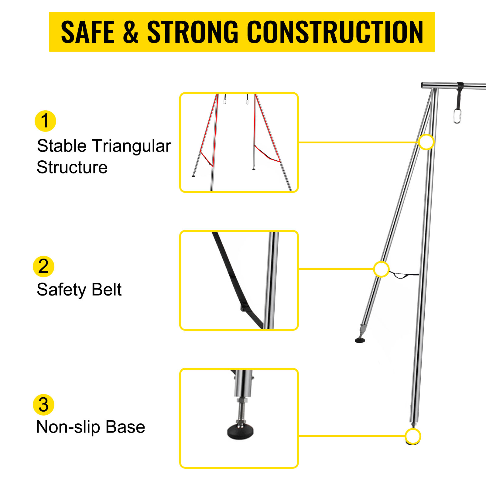 Yoga Sling Inversion, 9.6 FT Height Inversion Yoga Swing Stand, Max  Capacity 551 LBS Aerial Yoga