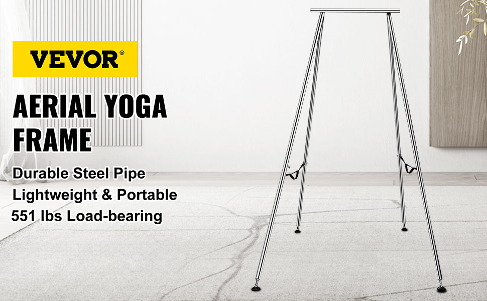 Yoga Sling Inversion, 9.6 FT Height Inversion Yoga Swing Stand,Max Capacity  551lbs/250kg Aerial Yoga Frame with 236in/6m Yoga Swing Inversion Sling