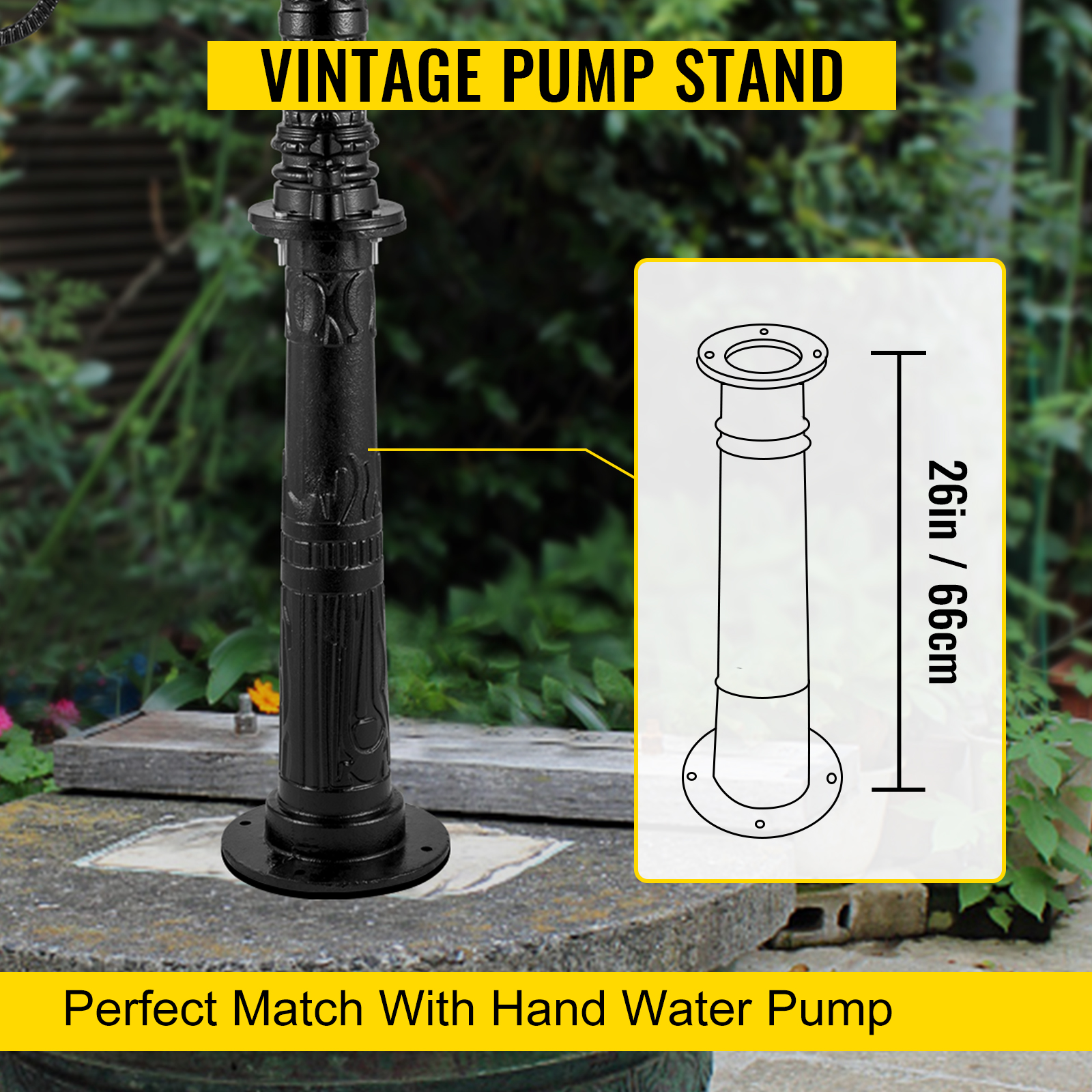 Pompe à eau manuelle à main en fonte de jardin fonctionne