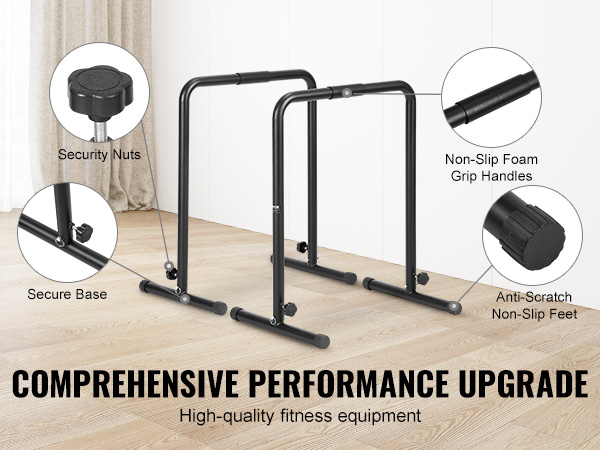 Dip Bar, Adjustable Dip Stand Station For Home Workout, Heavy Duty Parallel Bars Workout Equipment For Strength Training Black 02