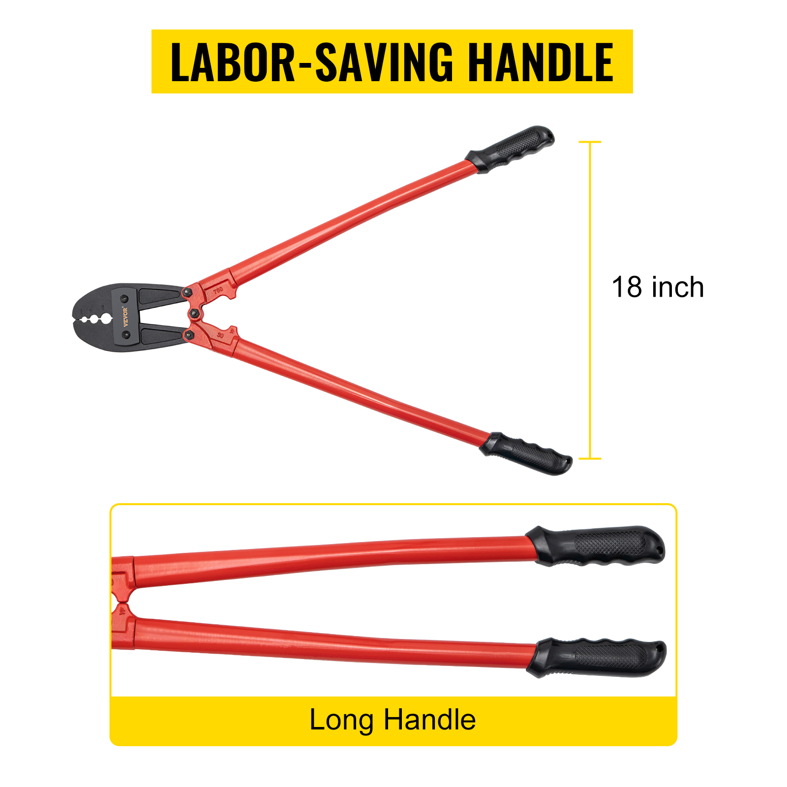 VEVOR VEVOR 762mm/30 Inch Steel Wire Leader Rope Crimping Sleeves 4mm - 8mm  Hand Swage Crimpers Tool Hand Crimping Pliers Tool for Wire Rope and Cable