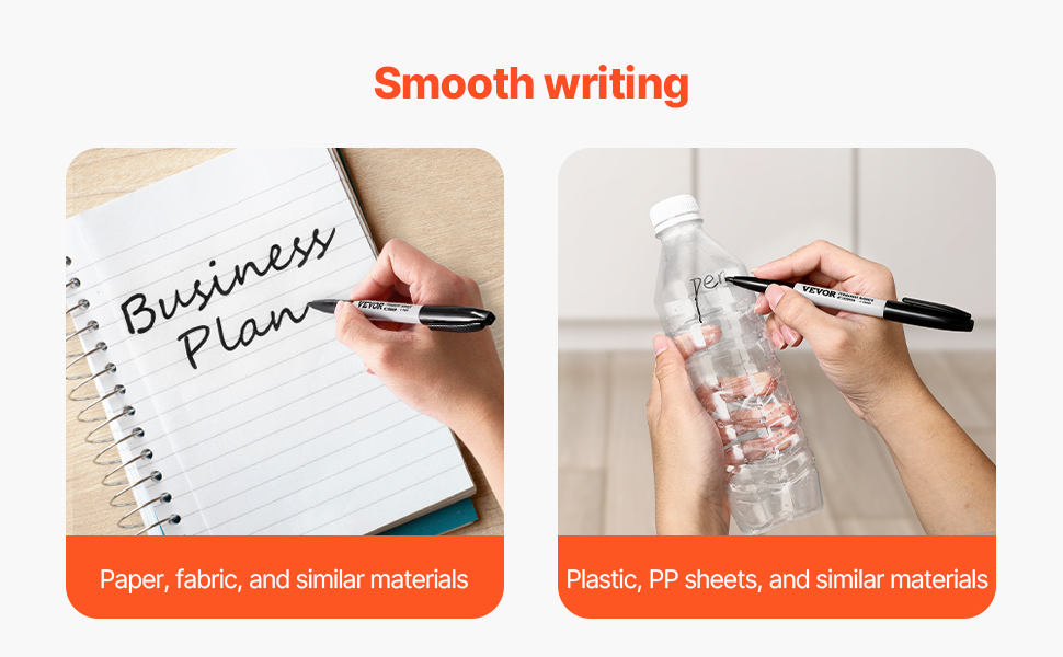 36 Black Fine Point Permanent Markers - Waterproof For Plastic, Metal, Glass