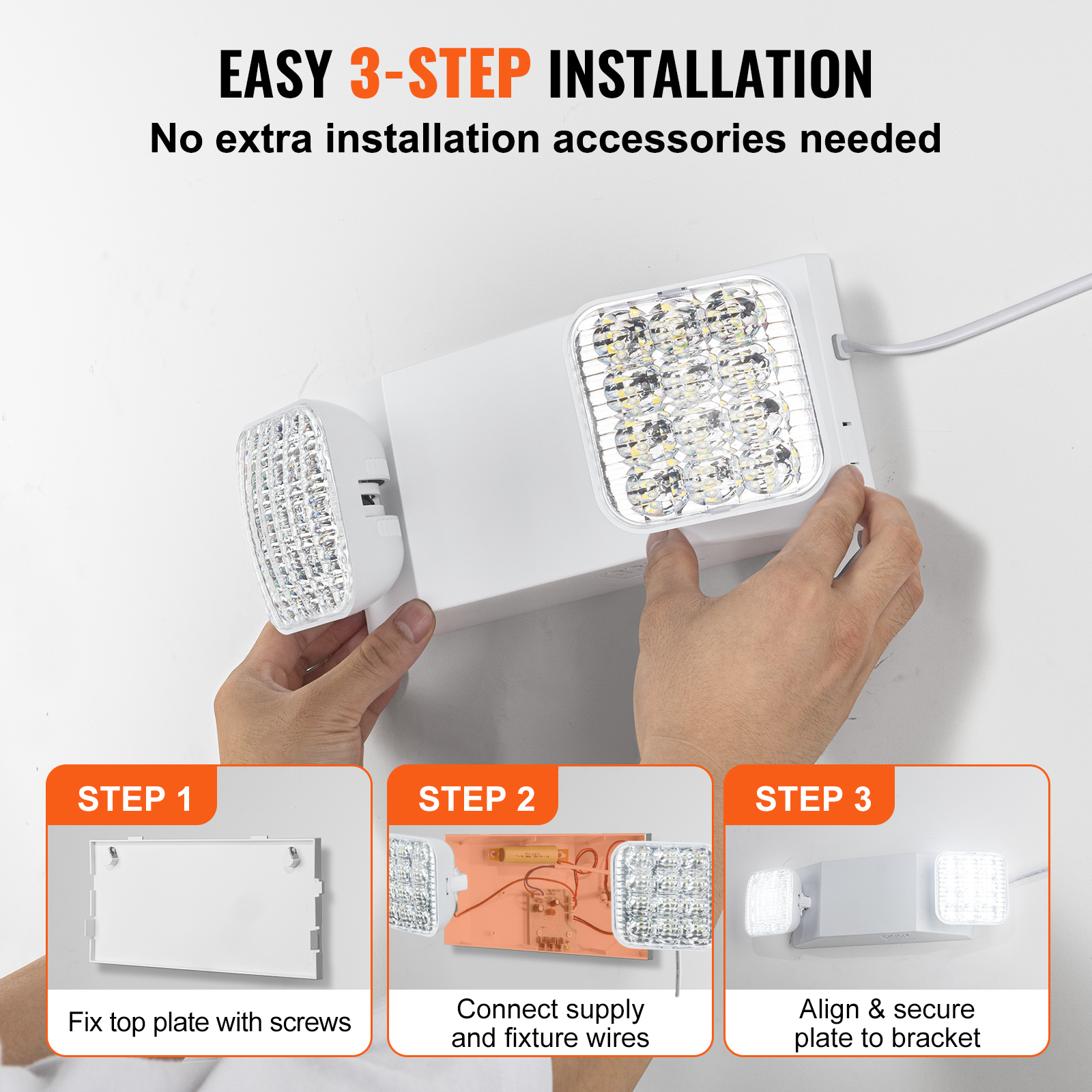 6/12/24PCs Commercial Emergency Light LED Exit Lighting Fixtures Backup Battery - Picture 20 of 38