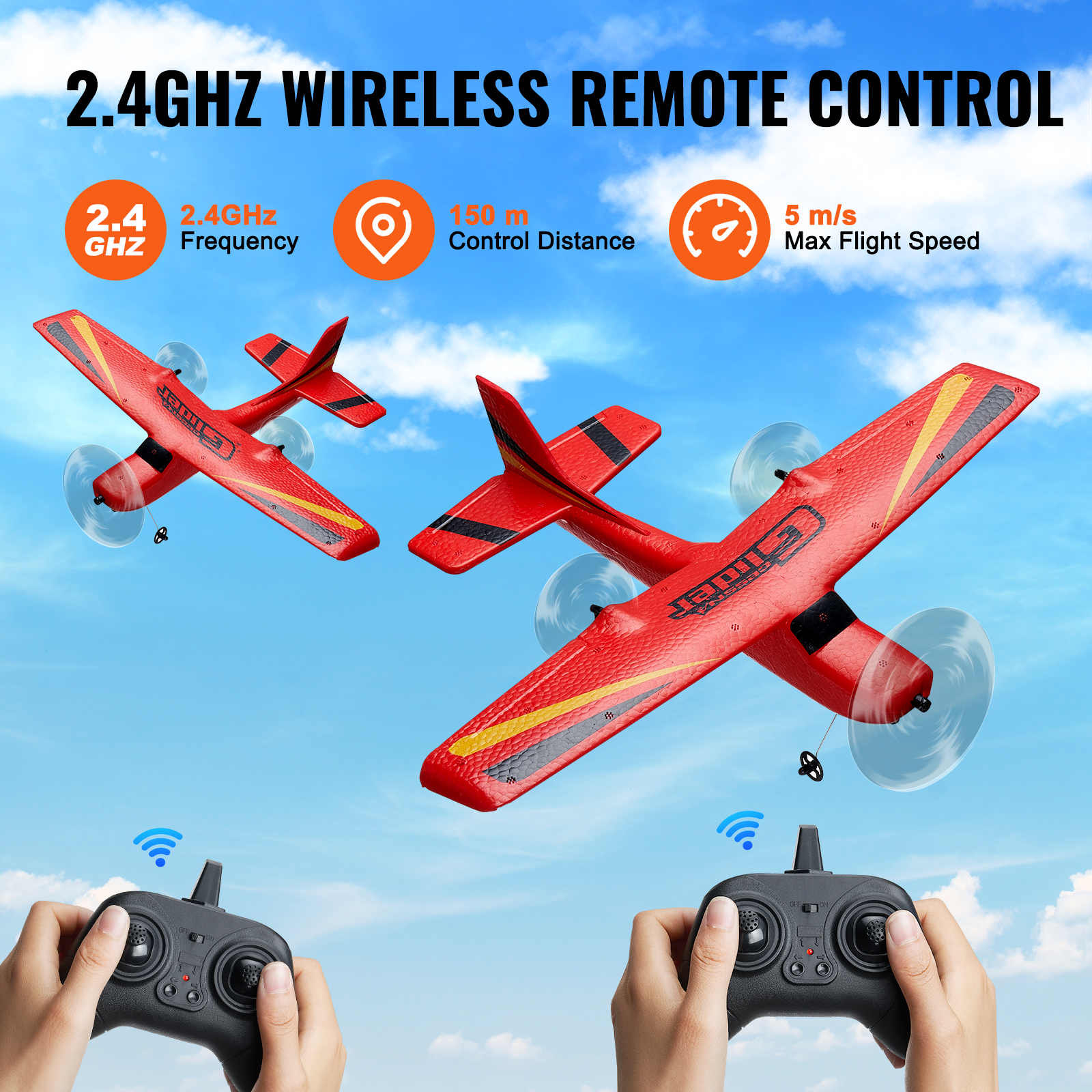 VEVOR RC Airplane Fighter EPP Foam RC Plane Toy with 2.4 GHz Remote Control - Picture 55 of 86
