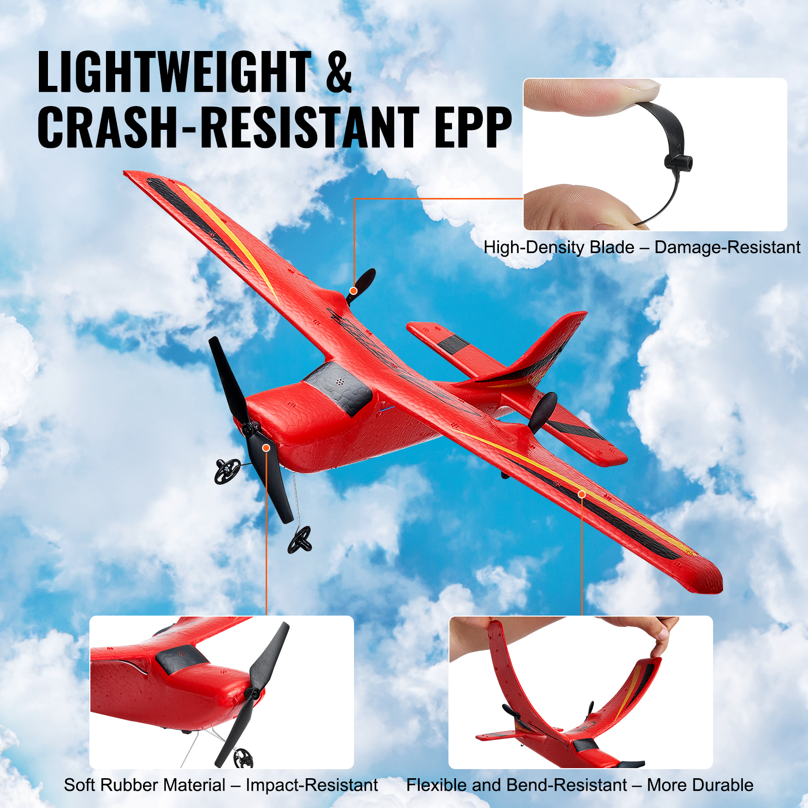 VEVOR RC Airplane Fighter EPP Foam RC Plane Toy with 2.4 GHz Remote Control - Picture 56 of 86