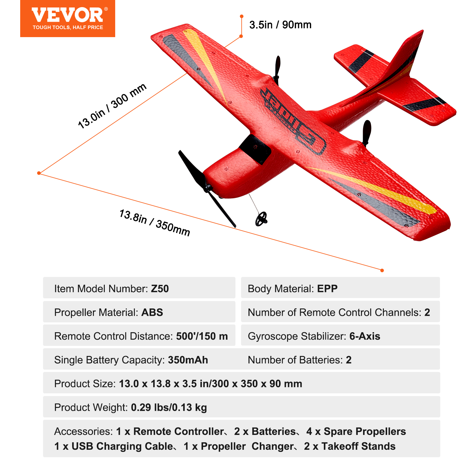 VEVOR RC Airplane Fighter EPP Foam RC Plane Toy with 2.4 GHz Remote Control - Picture 57 of 86
