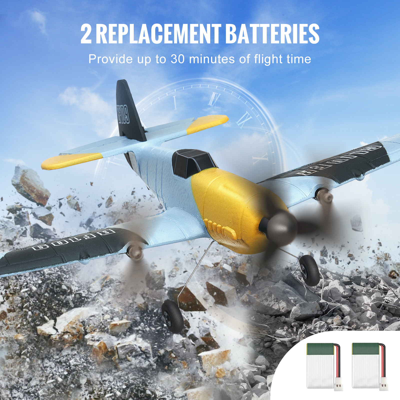 VEVOR RC Airplane Fighter EPP Foam RC Plane Toy with 2.4 GHz Remote Control - Picture 42 of 86