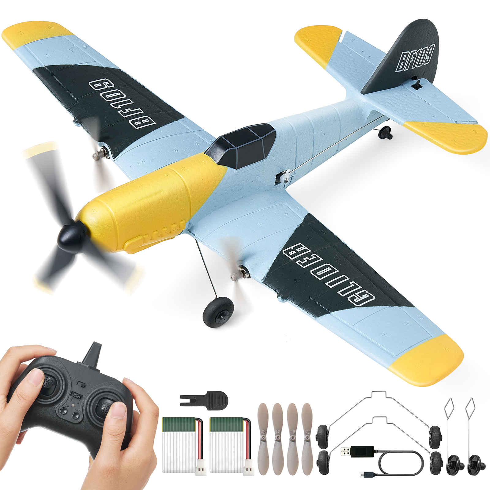 VEVOR RC Airplane Fighter EPP Foam RC Plane Toy with 2.4 GHz Remote Control - Picture 39 of 86