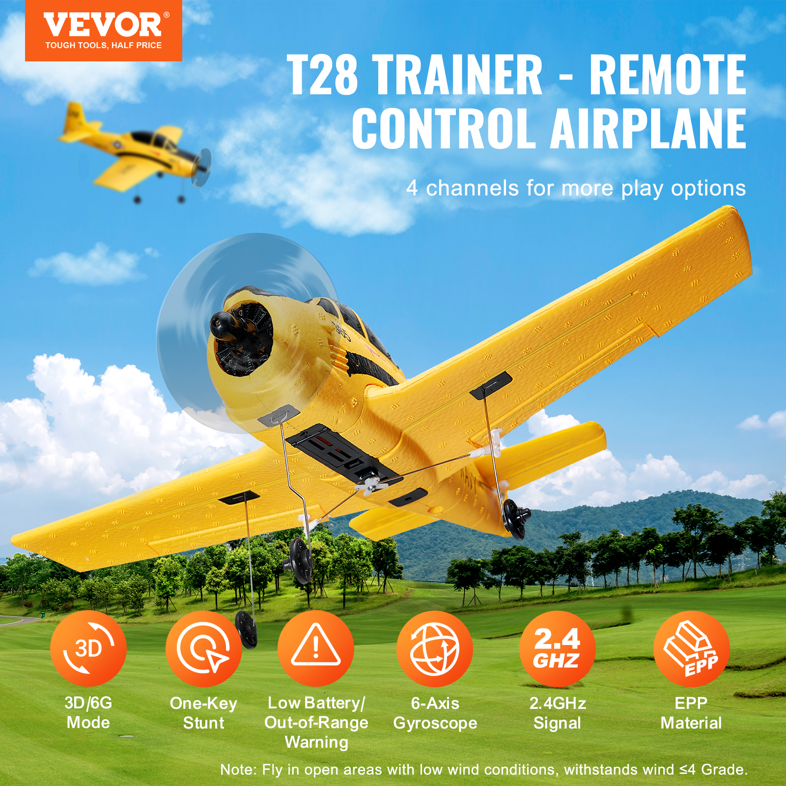 VEVOR RC Airplane Fighter EPP Foam RC Plane Toy with 2.4 GHz Remote Control - Picture 28 of 86