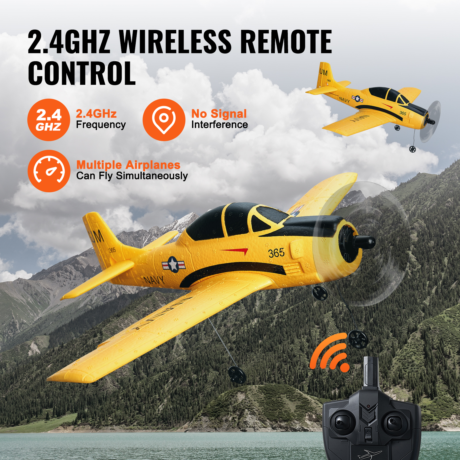 VEVOR RC Airplane Fighter EPP Foam RC Plane Toy with 2.4 GHz Remote Control - Picture 31 of 86
