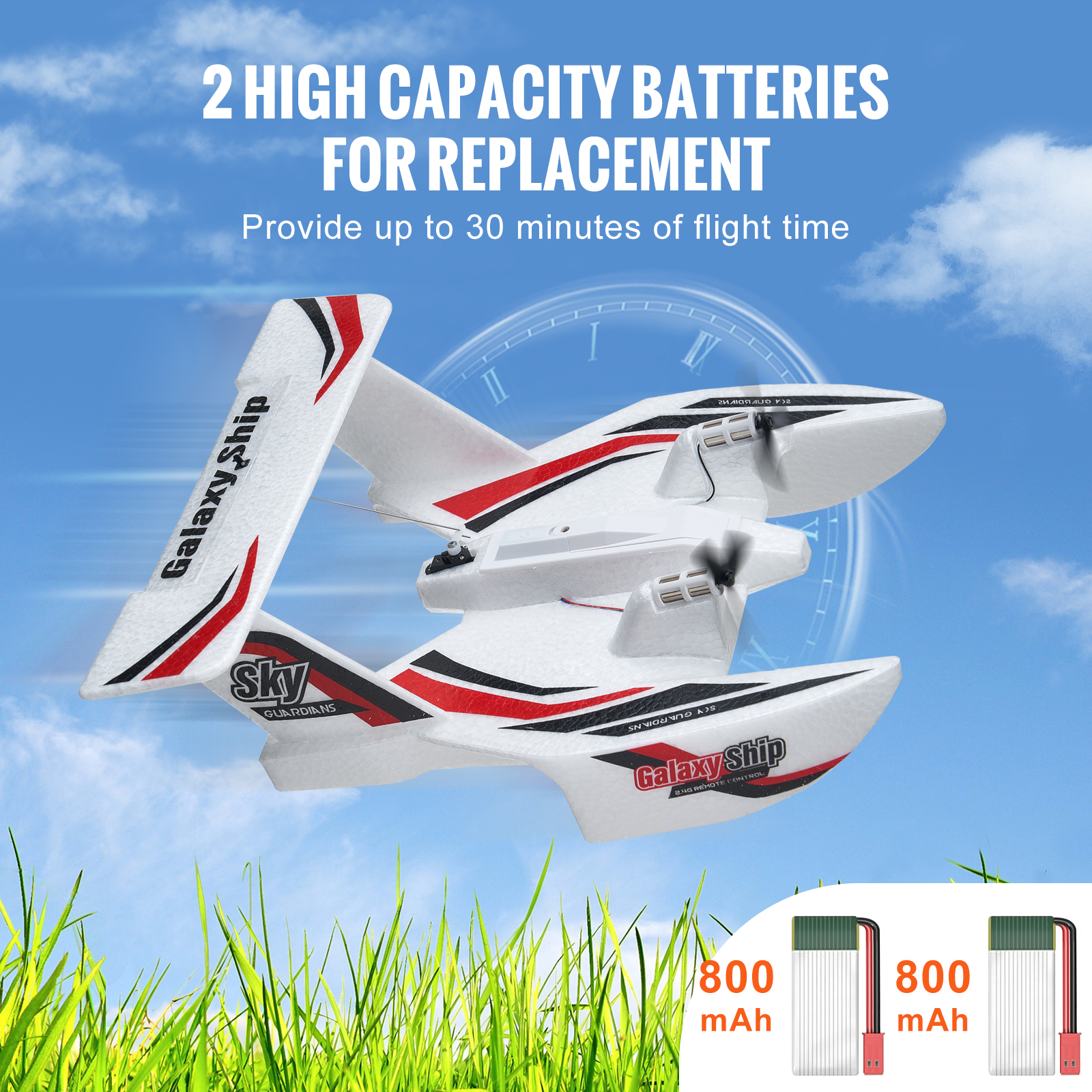 VEVOR RC Airplane Fighter EPP Foam RC Plane Toy with 2.4 GHz Remote Control - Picture 66 of 86