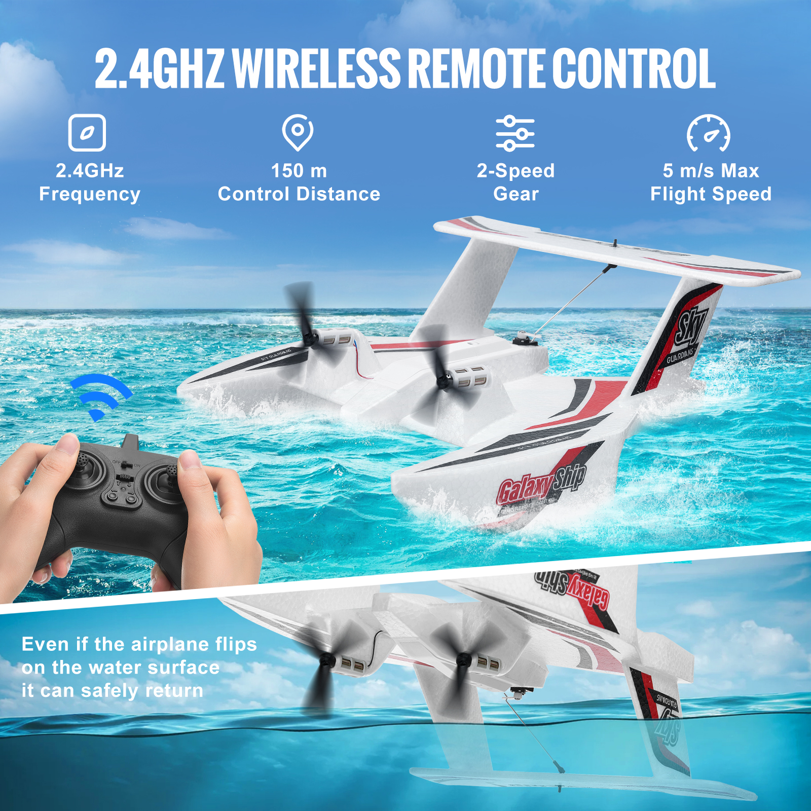 VEVOR RC Airplane Fighter EPP Foam RC Plane Toy with 2.4 GHz Remote Control - Picture 67 of 86