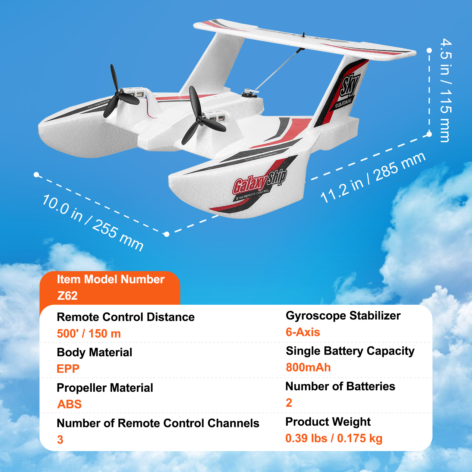 VEVOR RC Airplane Fighter EPP Foam RC Plane Toy with 2.4 GHz Remote Control - Picture 69 of 86