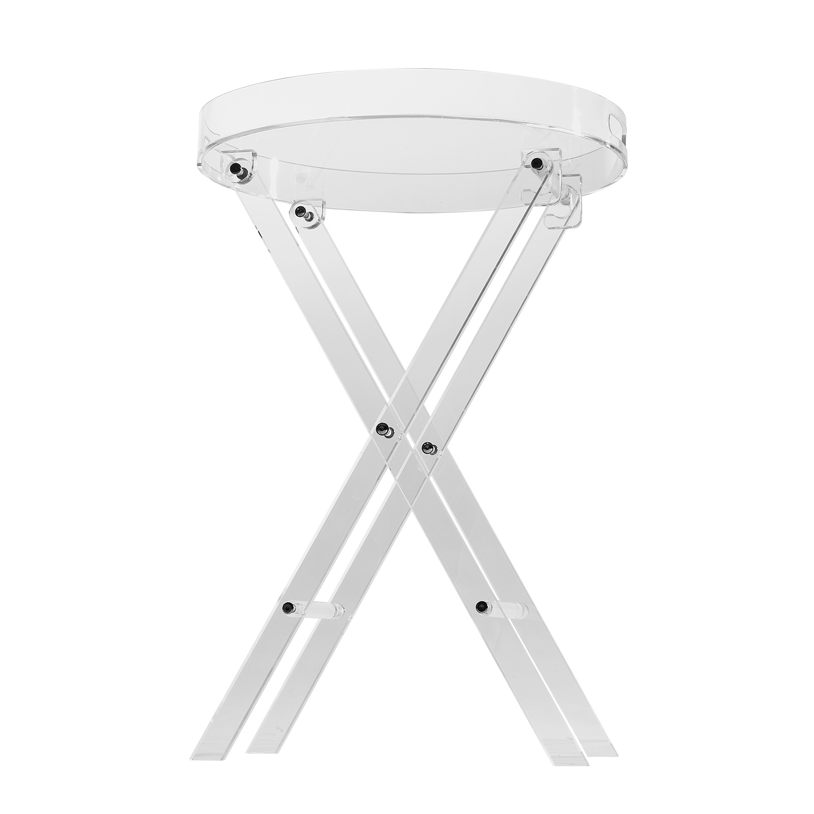 VEVOR Acrylic Folding Tray Table Acrylic End Table Folding X-Leg for Living Room