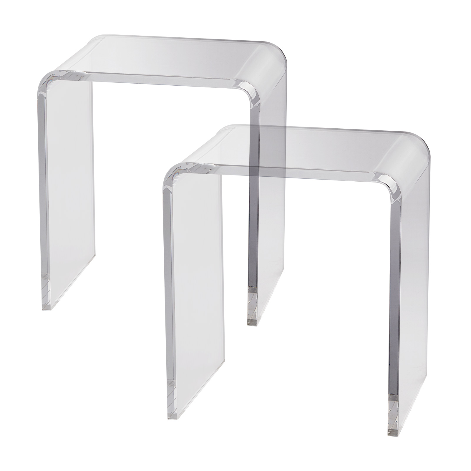 VEVOR Acrylic Folding Tray Table Acrylic End Table Folding X-Leg for Living Room