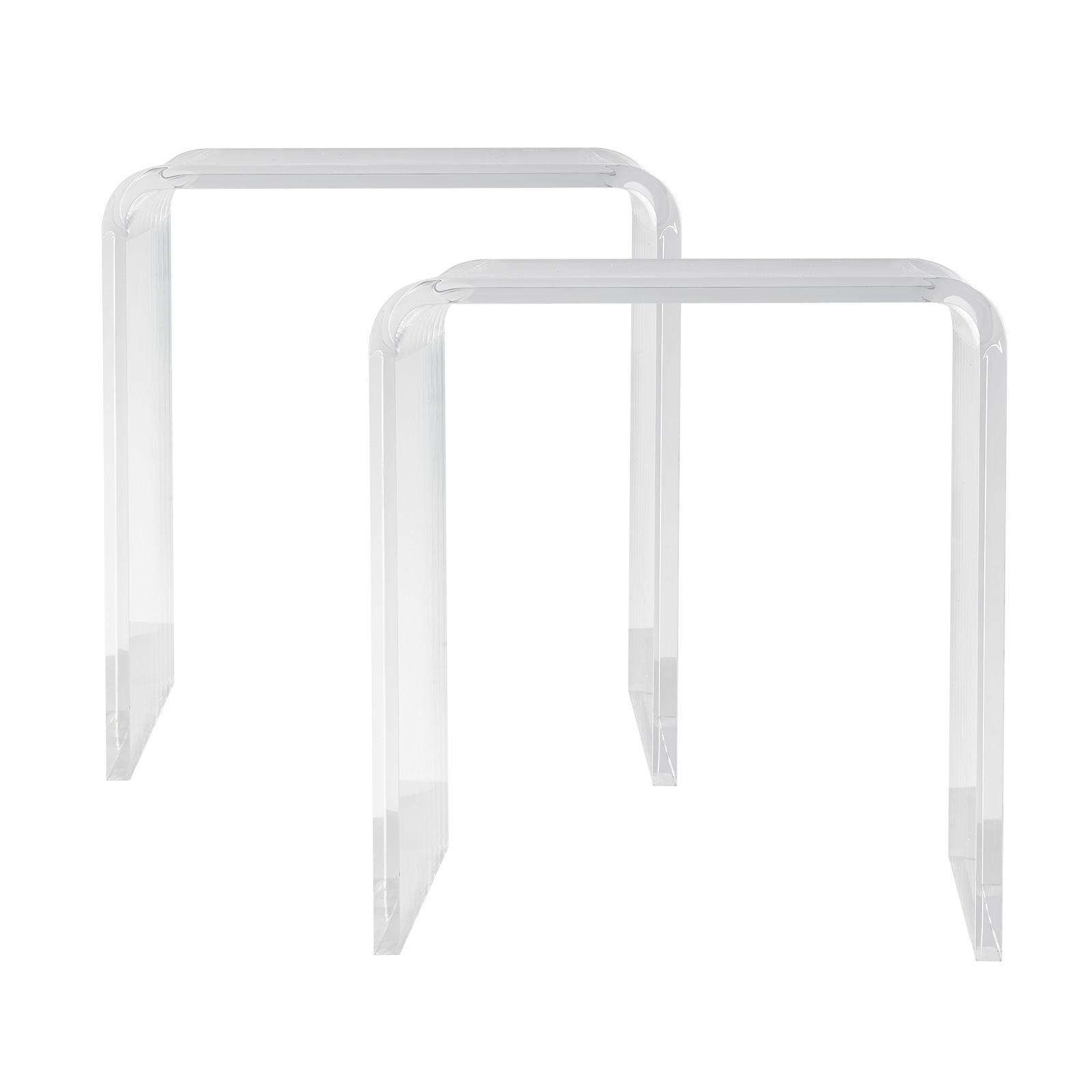 VEVOR Acrylic Folding Tray Table Acrylic End Table Folding X-Leg for Living Room