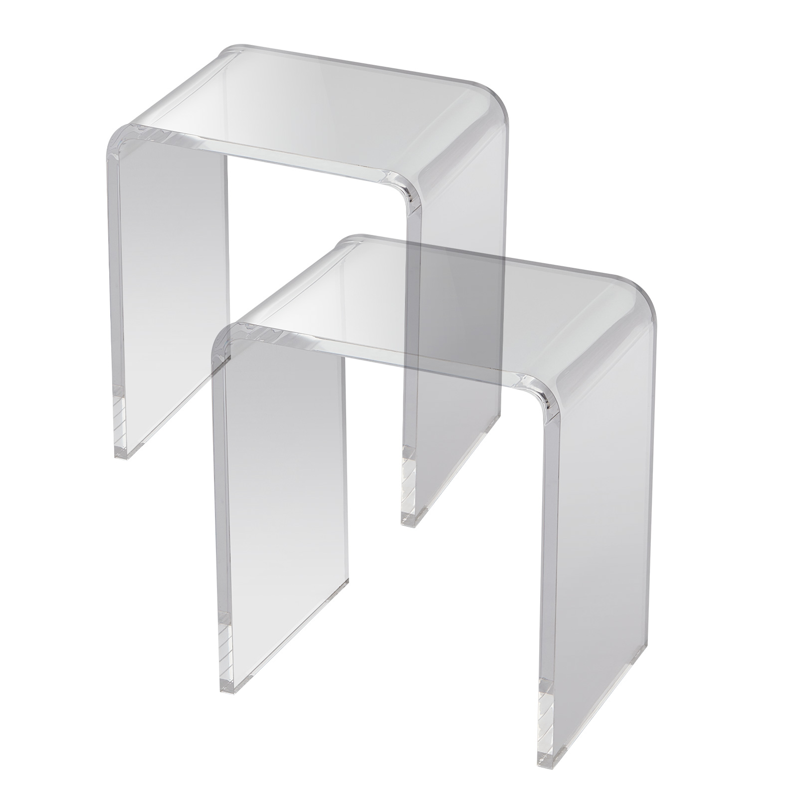 VEVOR Acrylic Folding Tray Table Acrylic End Table Folding X-Leg for Living Room