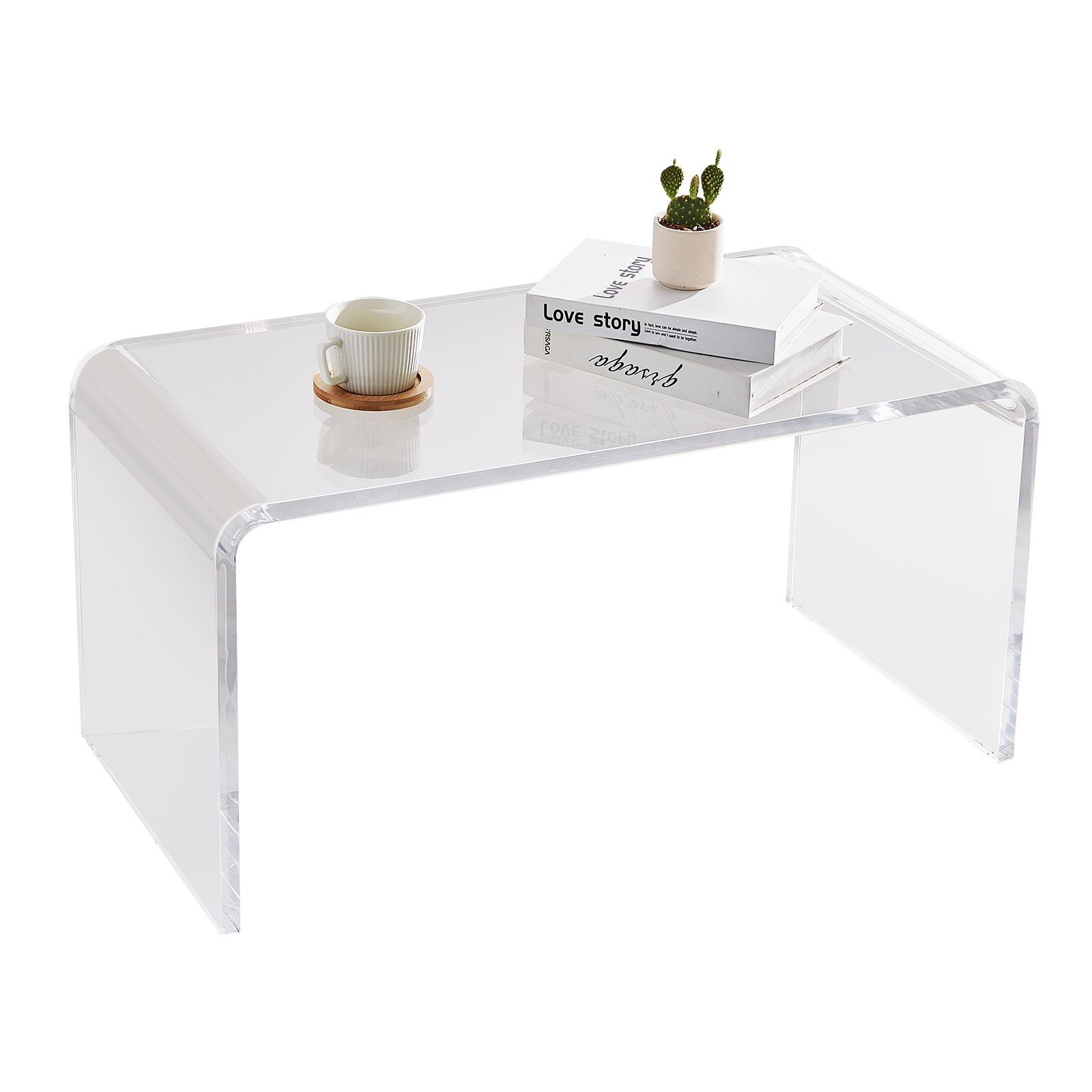 VEVOR Acrylic Folding Tray Table Acrylic End Table Folding X-Leg for Living Room