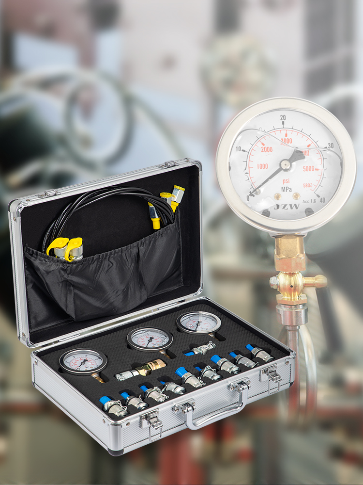 Details about   Hydraulic 3 Pressure Gauge Testing Set for Excavator/ Machine Stainless Steel US 