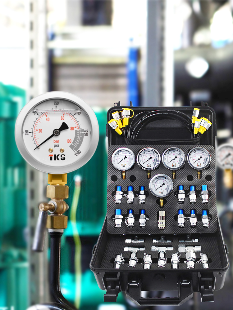 hydraulic pressure test,5 gauges,14 tee connectors
