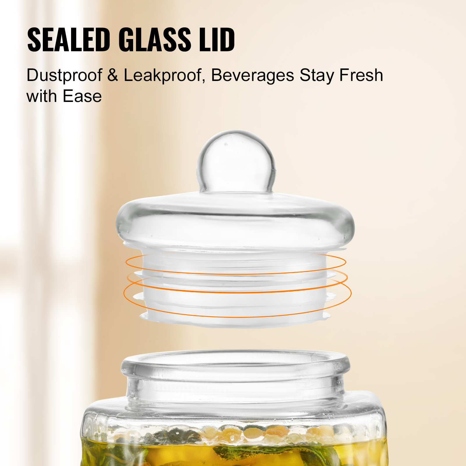 VEVOR Getränkespender 5,5-19L Wasserspender Partys Glas/Kunststoff Saftdispenser - Bild 53 von 144