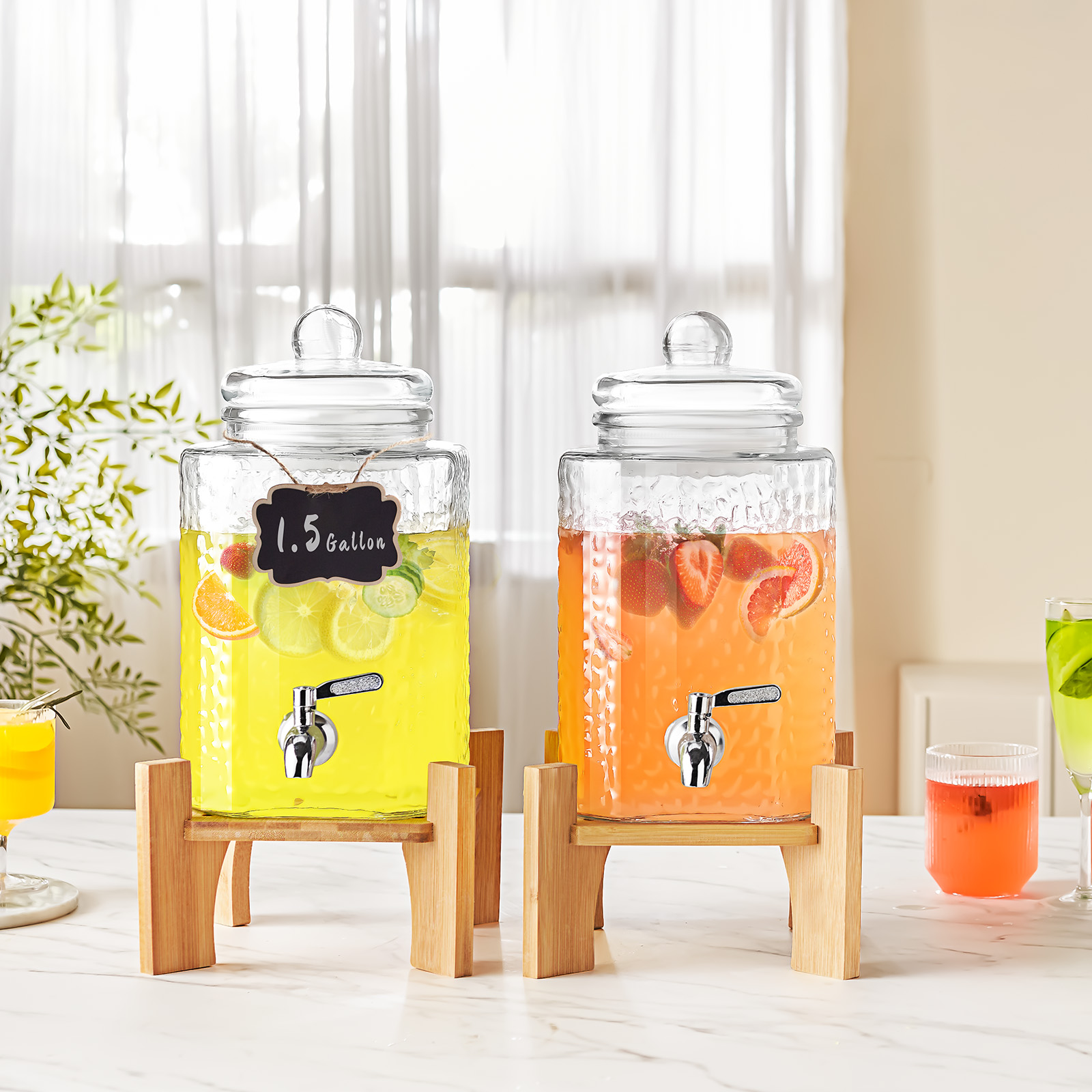 VEVOR Getränkespender 5,5-19L Wasserspender Partys Glas/Kunststoff Saftdispenser - Bild 56 von 144
