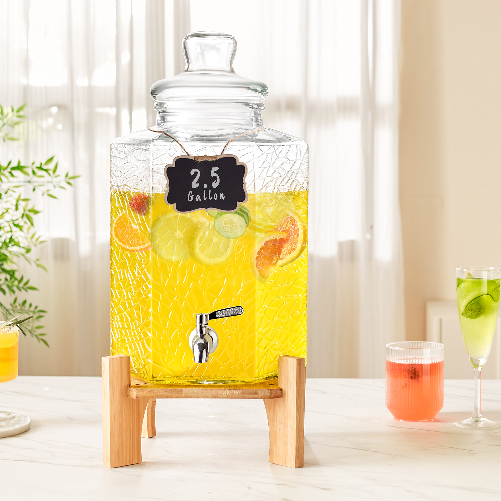 VEVOR Getränkespender 5,5-19L Wasserspender Partys Glas/Kunststoff Saftdispenser - Bild 68 von 144