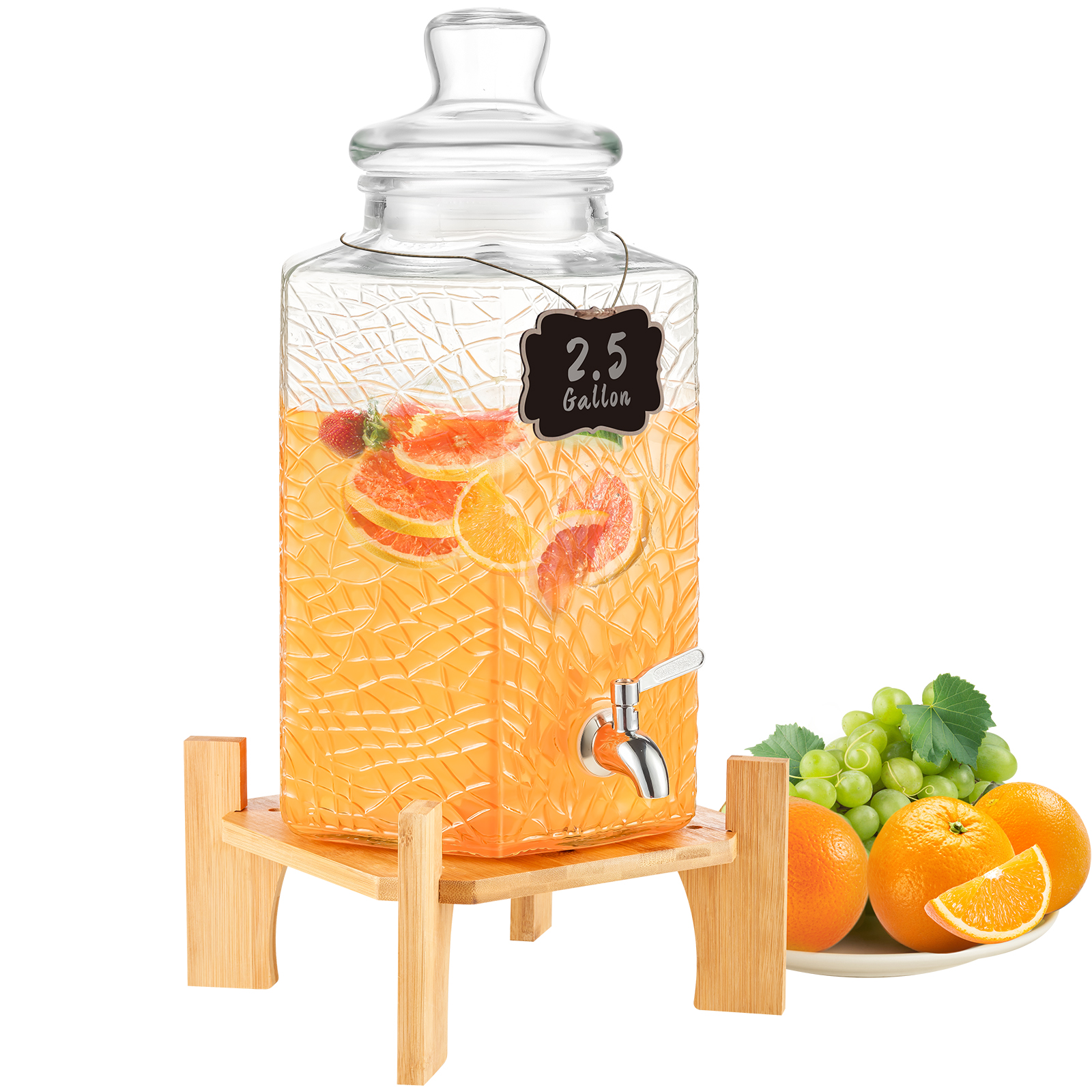 VEVOR Getränkespender 5,5-19L Wasserspender Partys Glas/Kunststoff Saftdispenser - Bild 69 von 144