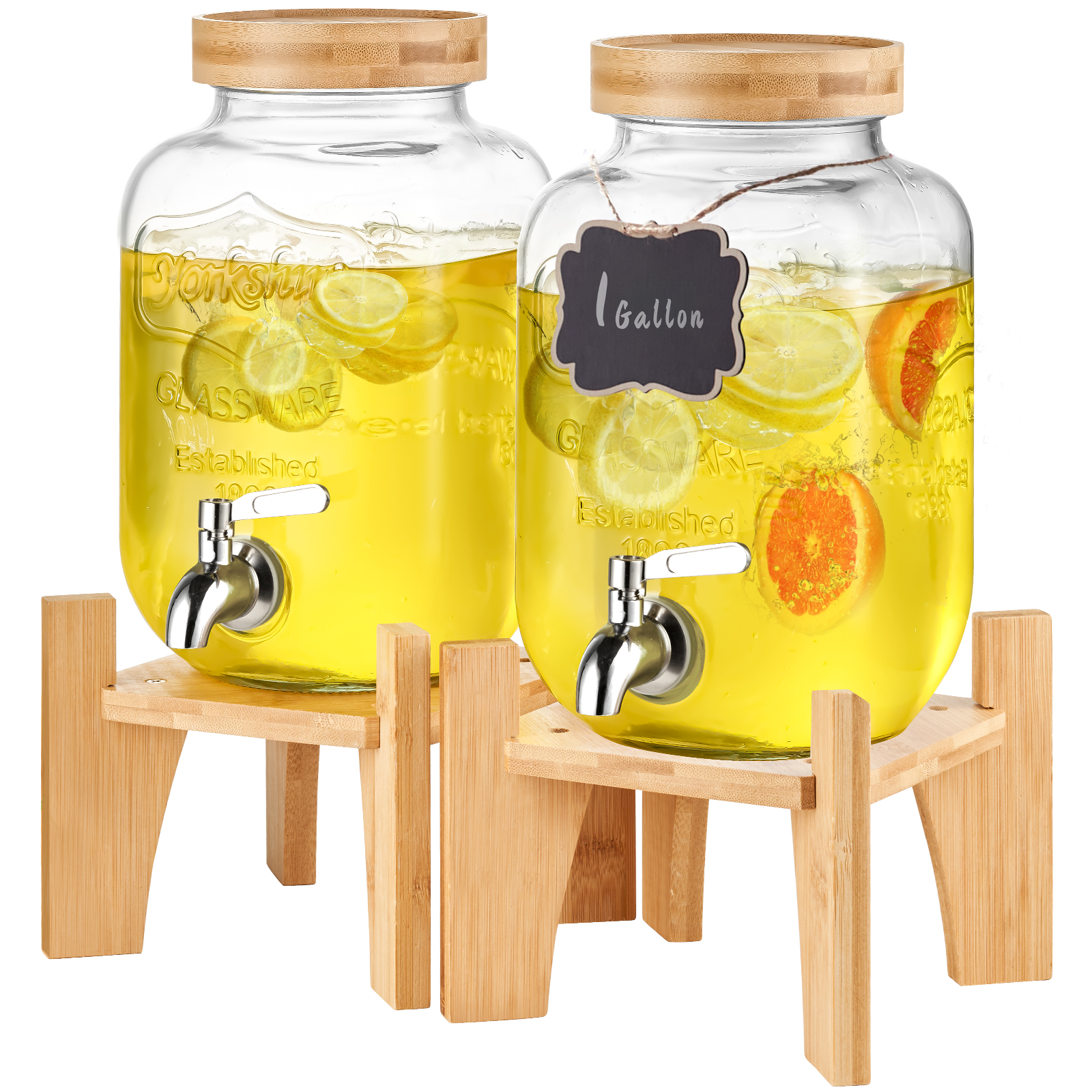 VEVOR Getränkespender 5,5-19L Wasserspender Partys Glas/Kunststoff Saftdispenser - Bild 37 von 144