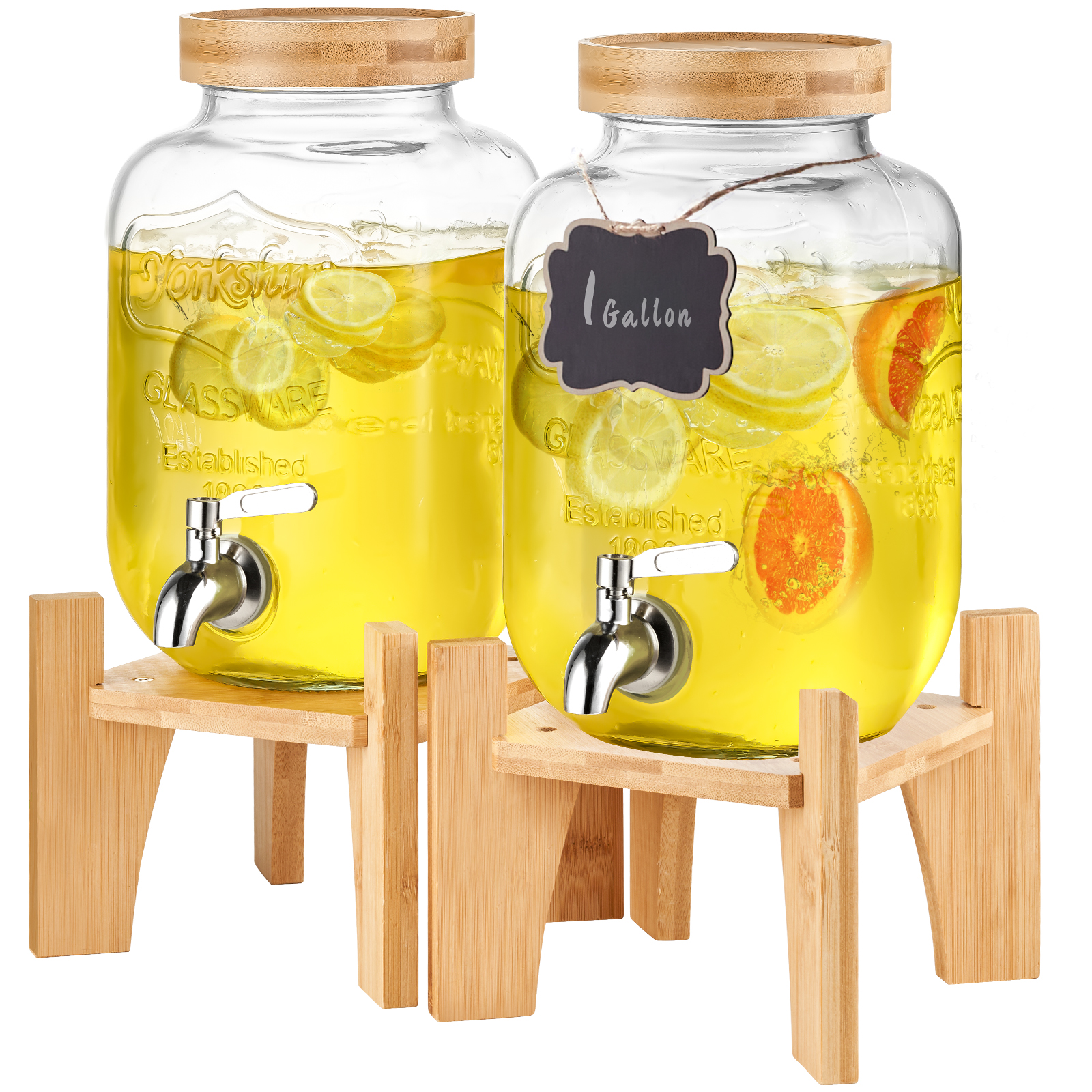 VEVOR Getränkespender 5,5-19L Wasserspender Partys Glas/Kunststoff Saftdispenser - Bild 46 von 144