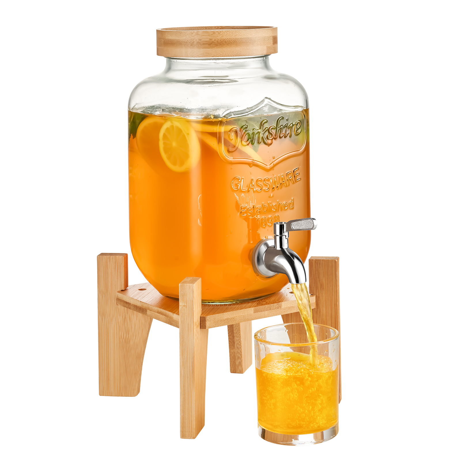 VEVOR Getränkespender 5,5-19L Wasserspender Partys Glas/Kunststoff Saftdispenser - Bild 47 von 144