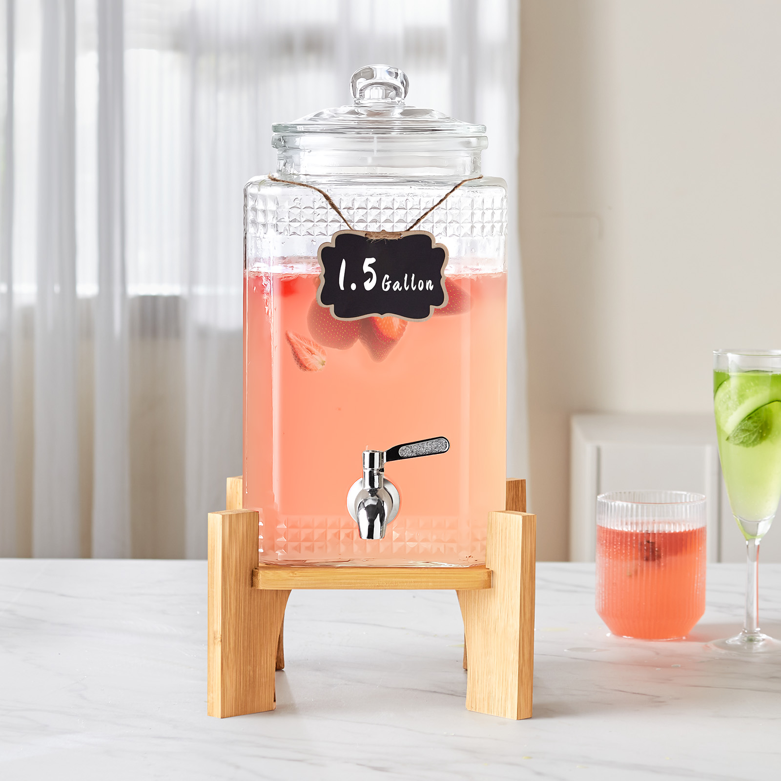 VEVOR Getränkespender 5,5-19L Wasserspender Partys Glas/Kunststoff Saftdispenser - Bild 20 von 144