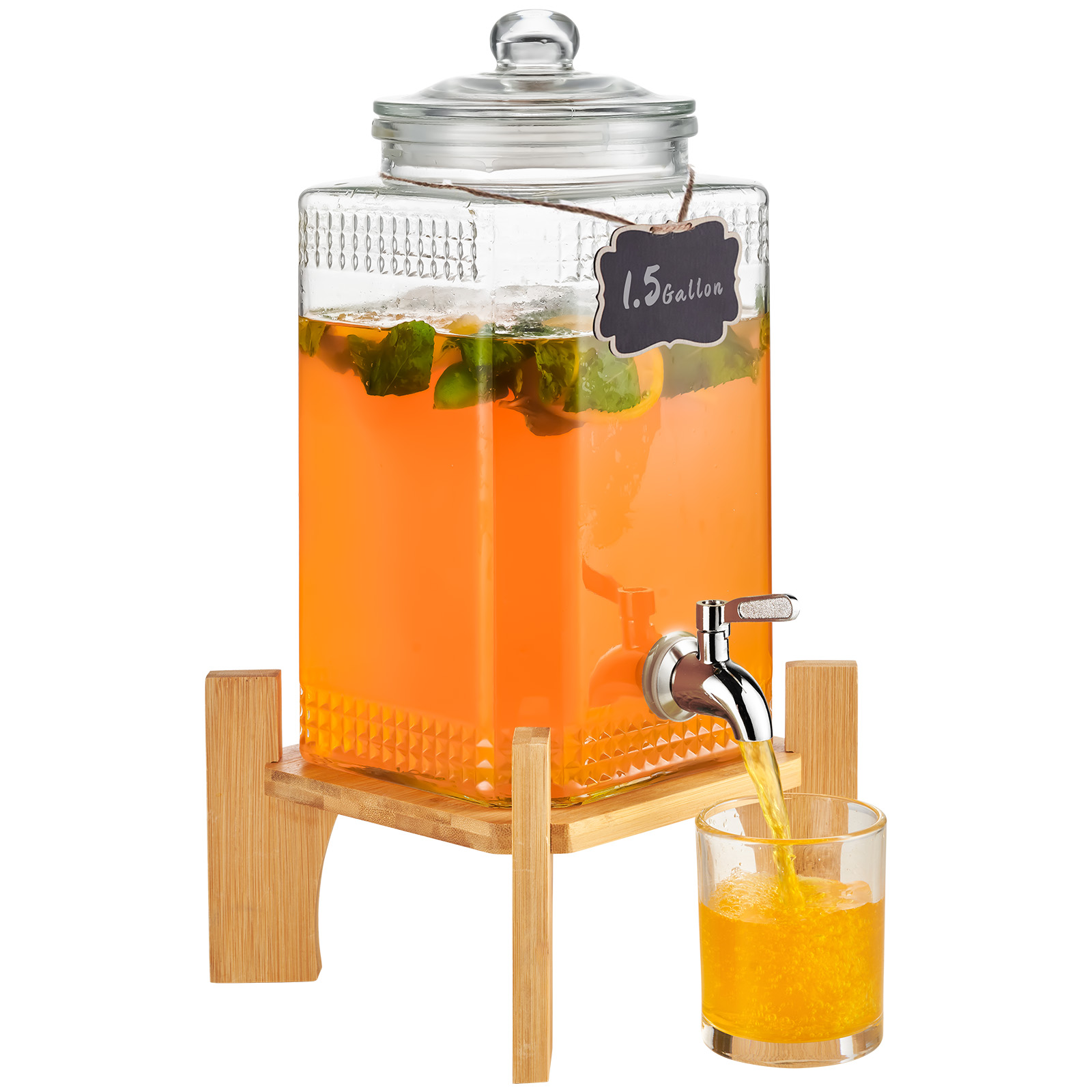 VEVOR Getränkespender 5,5-19L Wasserspender Partys Glas/Kunststoff Saftdispenser - Bild 21 von 144