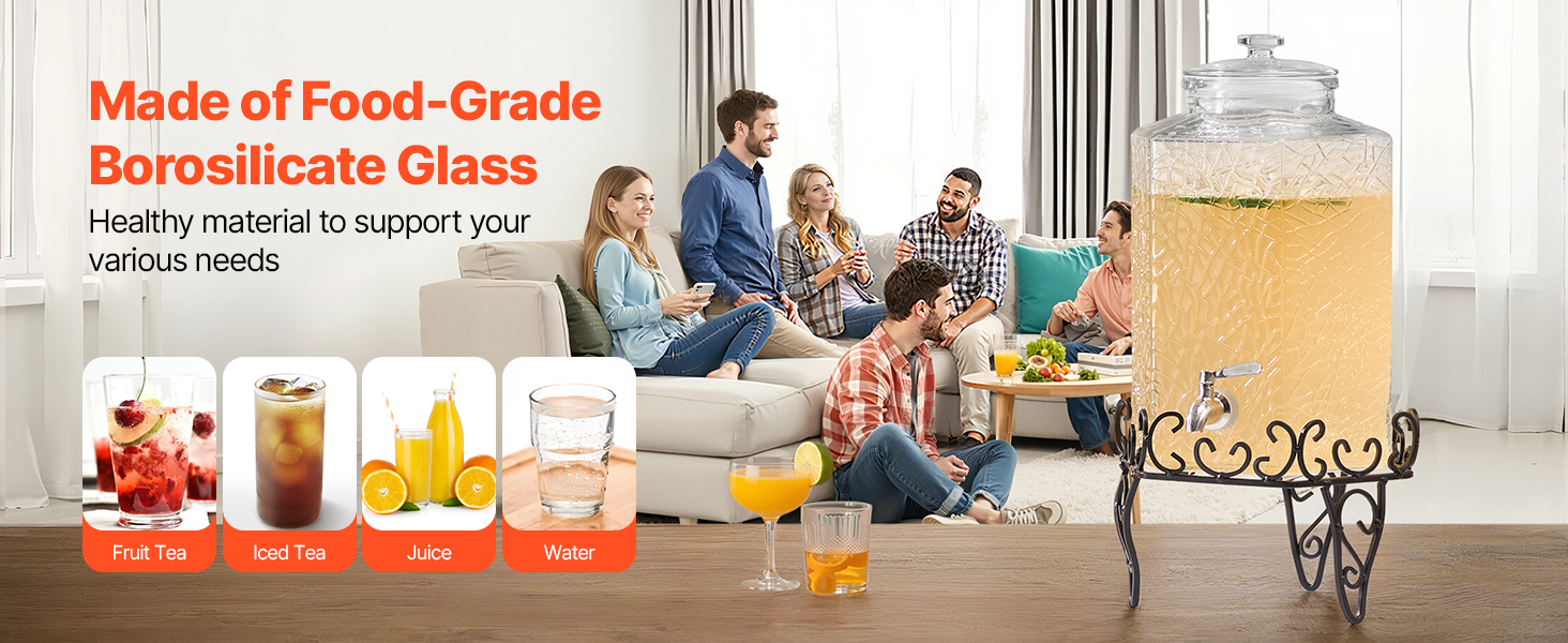 glas juice dispenser materiale