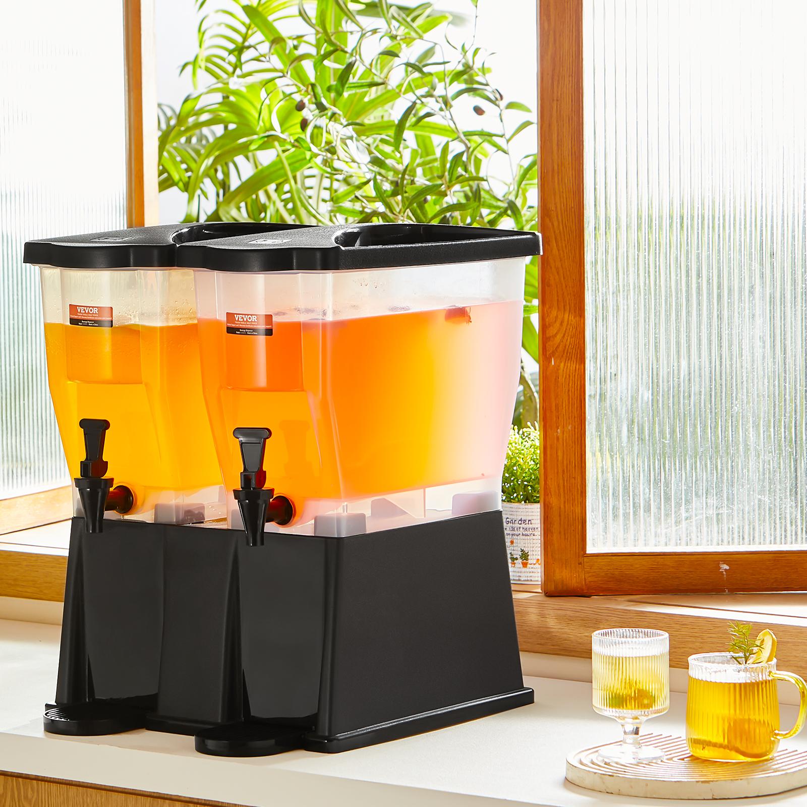 VEVOR Getränkespender 5,5-19L Wasserspender Partys Glas/Kunststoff Saftdispenser - Bild 140 von 144