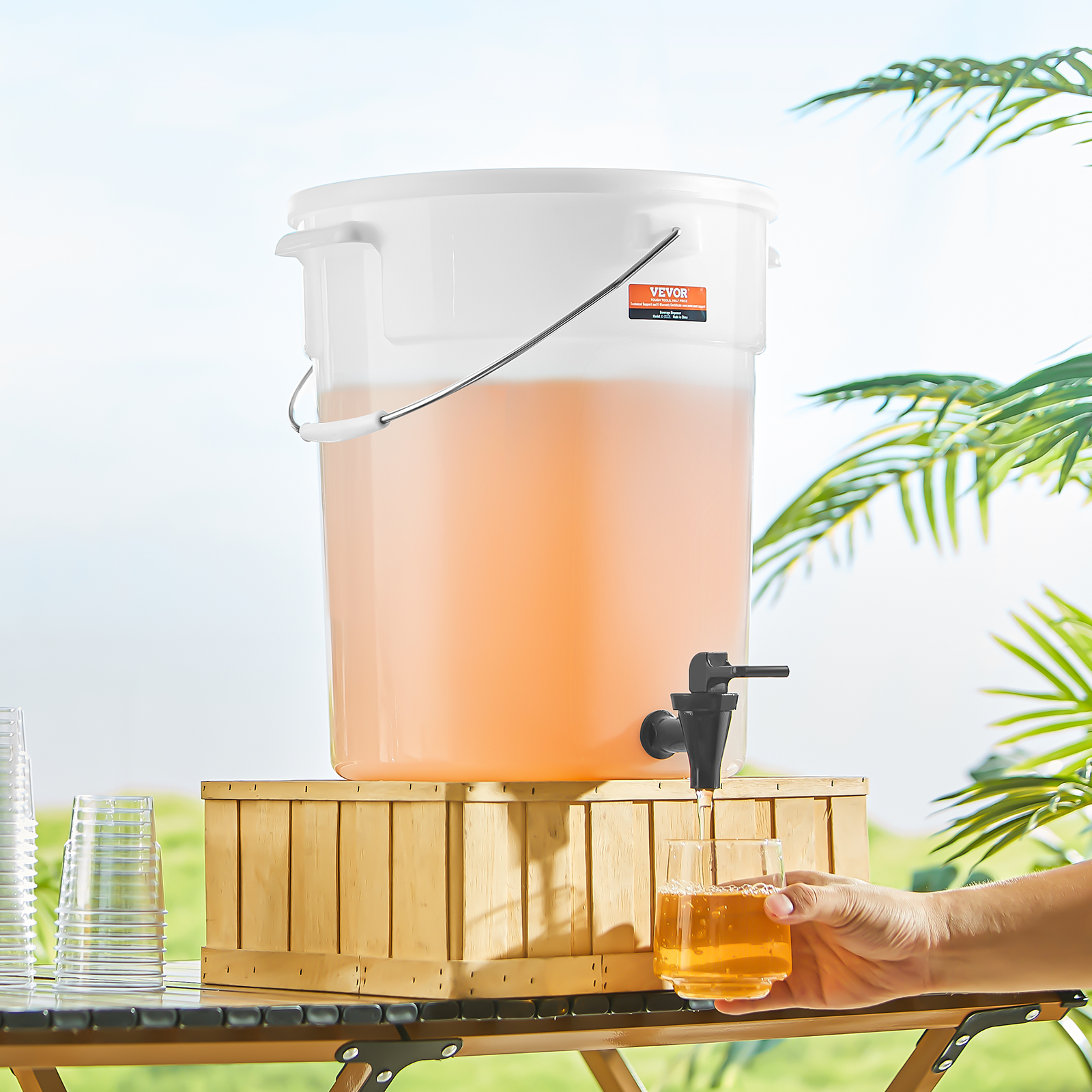 VEVOR Getränkespender 5,5-19L Wasserspender Partys Glas/Kunststoff Saftdispenser - Bild 116 von 144