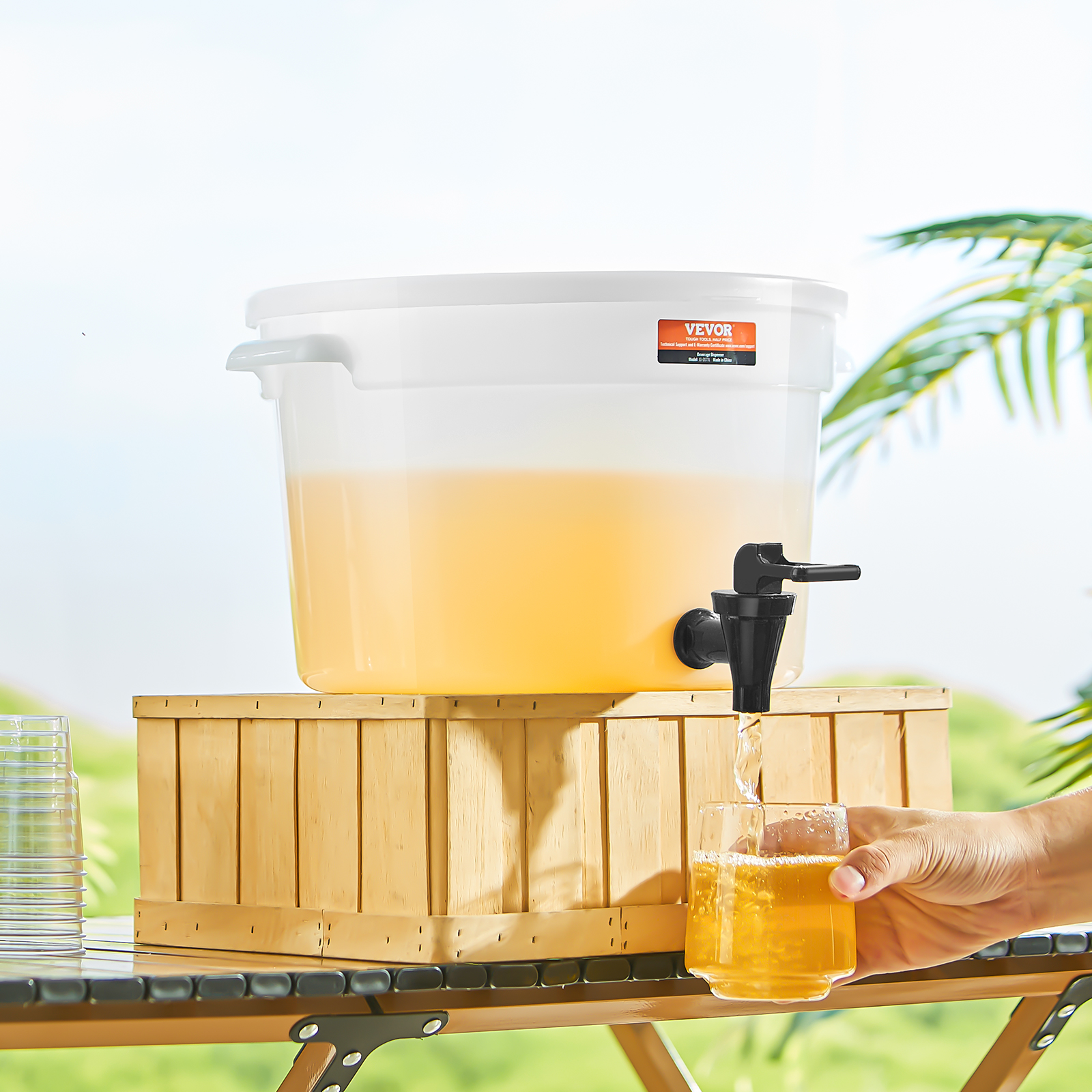 VEVOR Getränkespender 5,5-19L Wasserspender Partys Glas/Kunststoff Saftdispenser - Bild 92 von 144