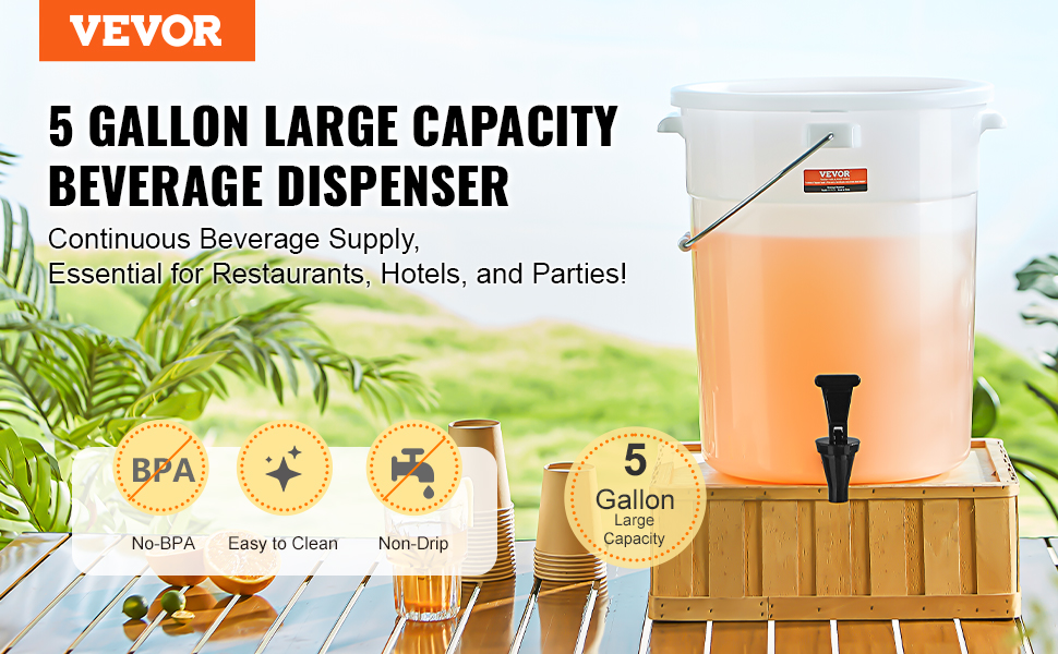 ootb Drink Dispenser, Dispenser, Plastic, Multicoloured, 16 x 16 x 43 cm