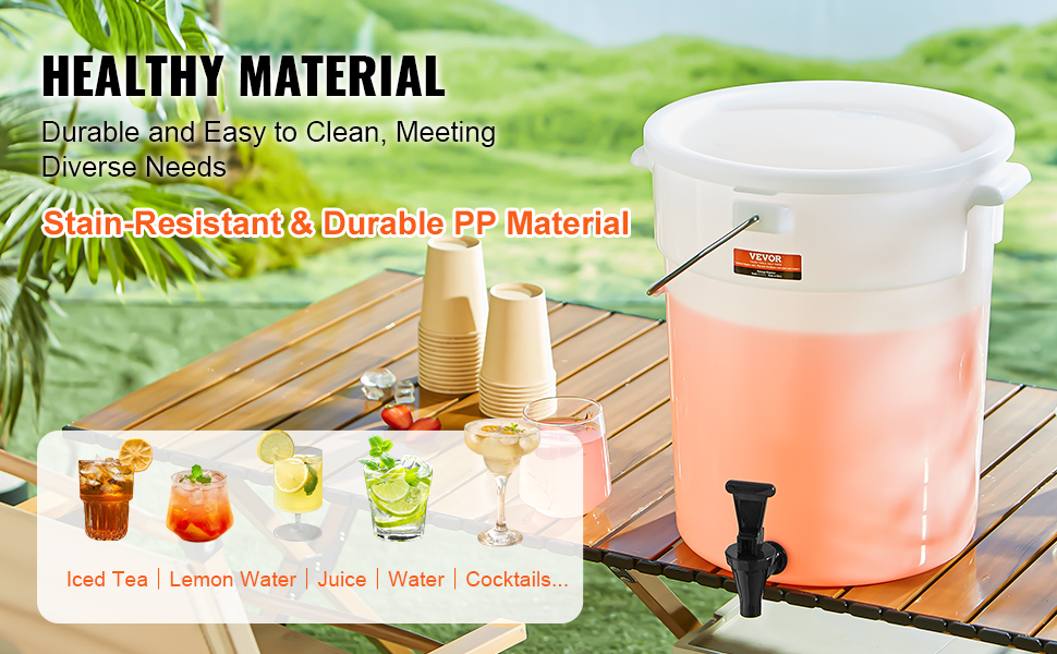 Drankdispenser met Tapkraan, 3,5L, Plastic, Helder met Grijs en Oranje, 28,5x17x14cm, voor Frisdrank, Limonade en Sap