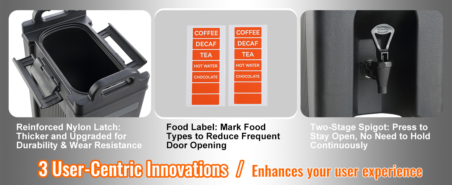 thumbnail image 2 of 5 Gallon Insulated Beverage Dispenser Server - Hot/Cold LDPE Black With PU Insulation 2 of 5