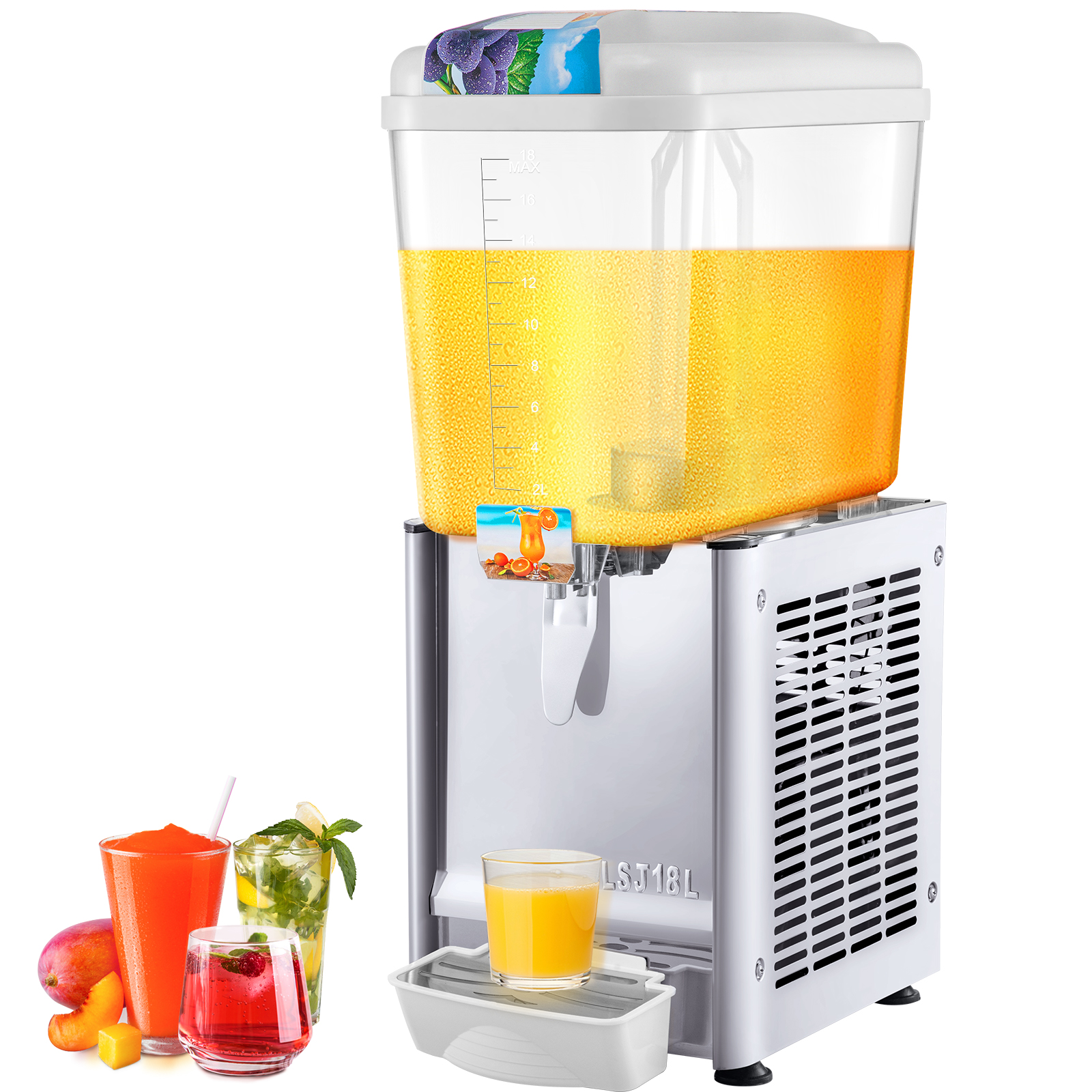 WhizMax 115V Commercial Beverage Dispenser 4.8 Gallon, Ice Tea Cold Drink  Machine with Thermostat Controller 