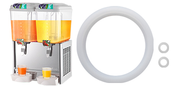 18L 9.5 Gal. 2-Tank Stainless Steel Food Grade Beverage Dispenser Juice  Dispenser in Silver
