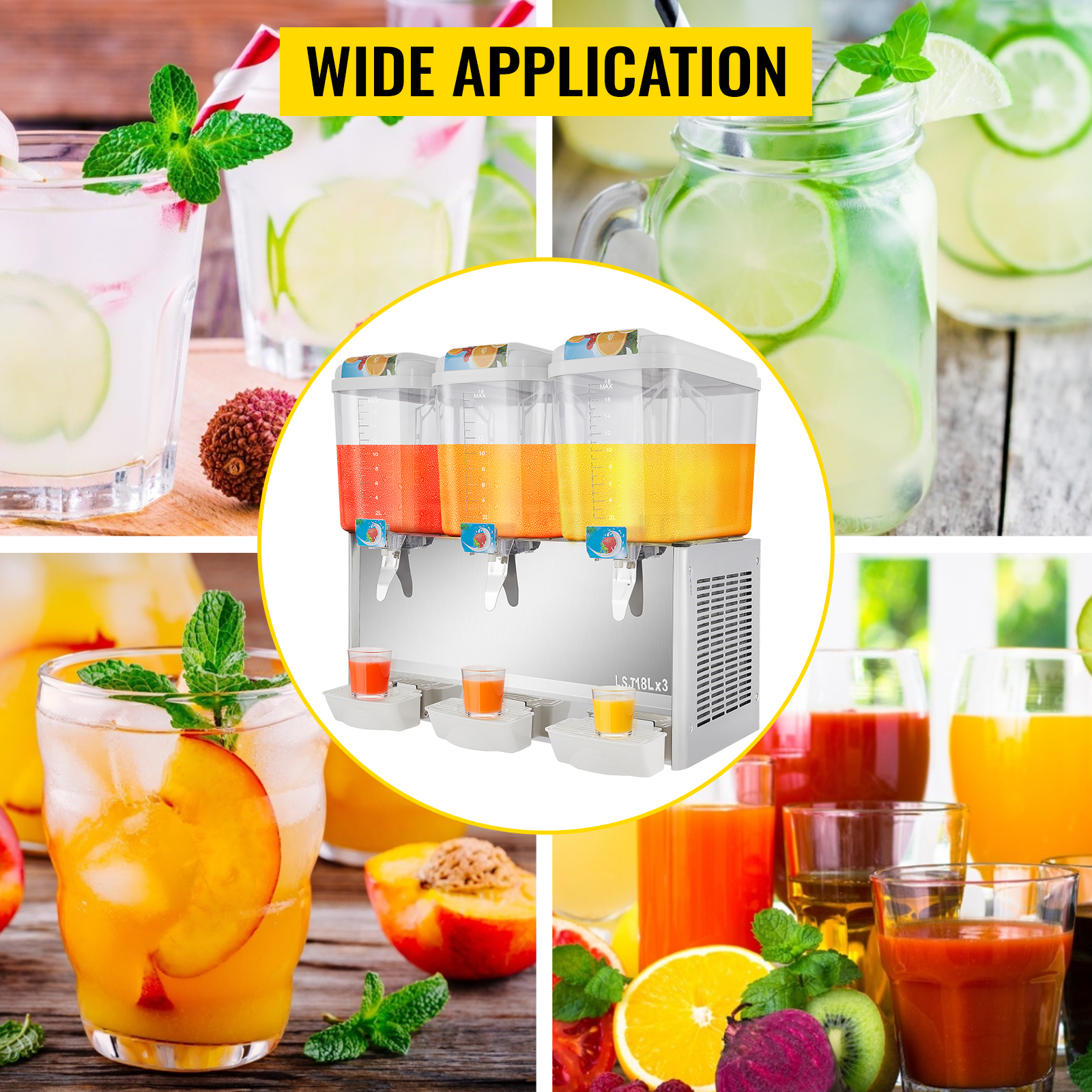 Details about   2x3L 3L Tank Commercial Juice Beverage Dispenser Frozen Cold Fruit Drink 