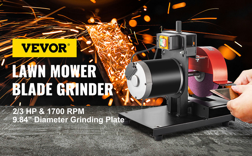 VEVOR Blade Grinder Lawn Mower Blade Grinder, 1.1KW Variable Speed