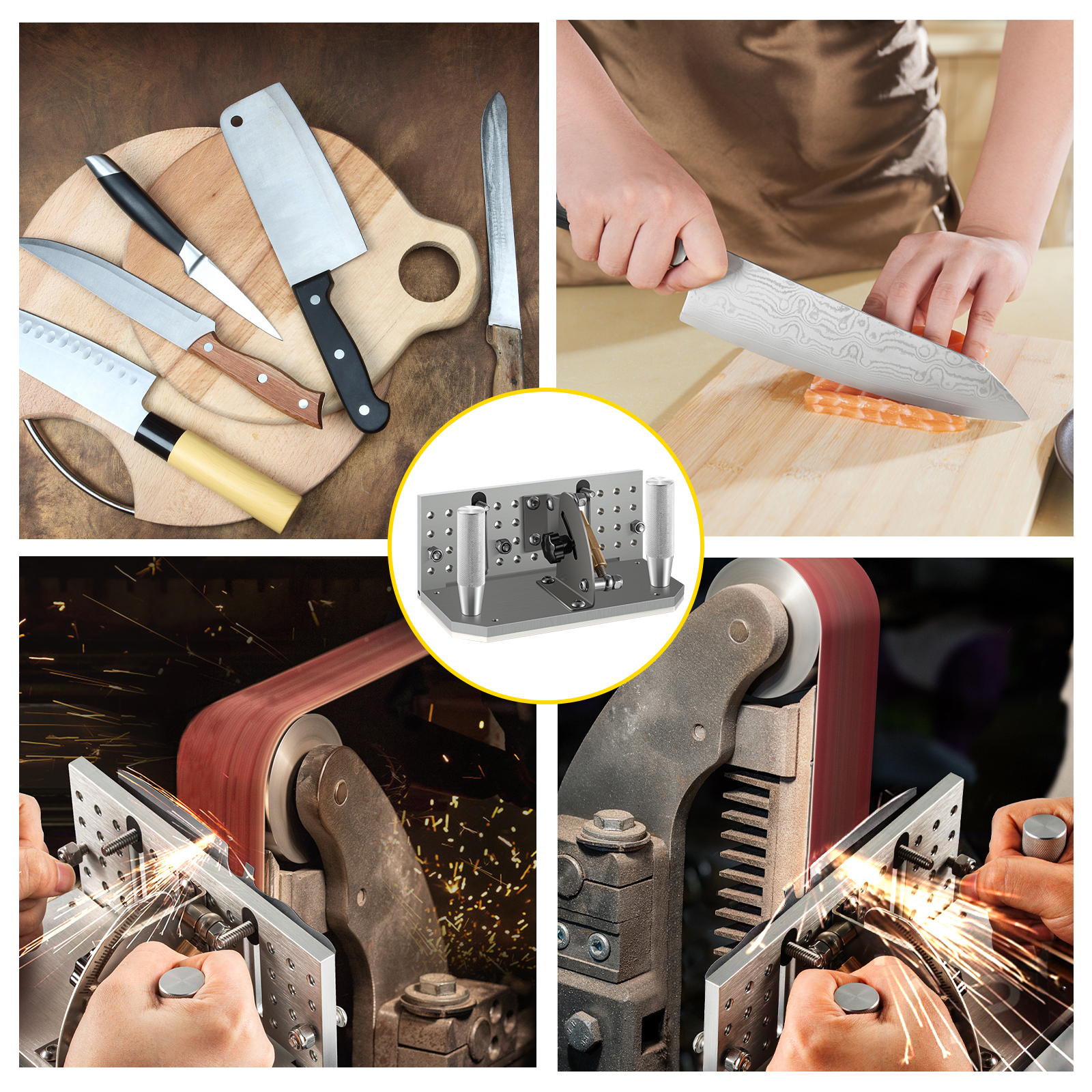 Afilador de cuchillos profesional – 7 piedras de afilar de precisión de  ángulo ajustable herramienta con afilador de cerámica y diamante kit para