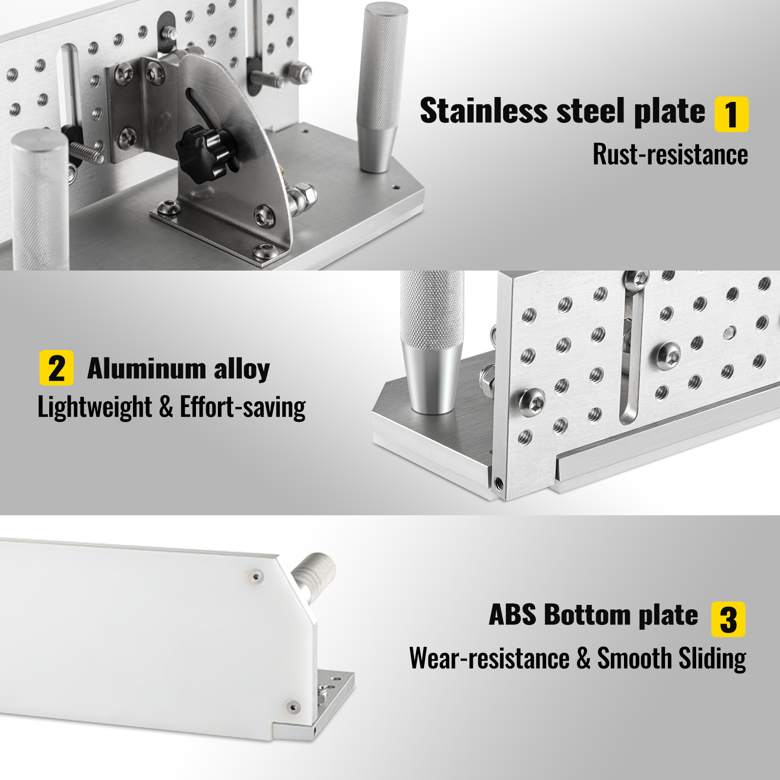 VEVOR Belt Grinder Knife Jig, 9-4/5'' Long Sharpening Locator, 85°~ 115°Adjustable Angle, Belt Knife Sharpener Jig w/Tool Holder, Dual Handles, Knife Making for Belt Sander Machine - Large