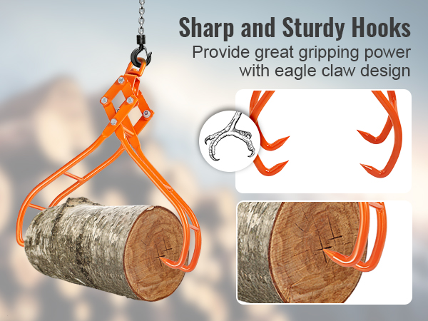 36 Inch Heavy Duty Grapple Timber Claw Hook with Ring 4 Claw Log Grapple