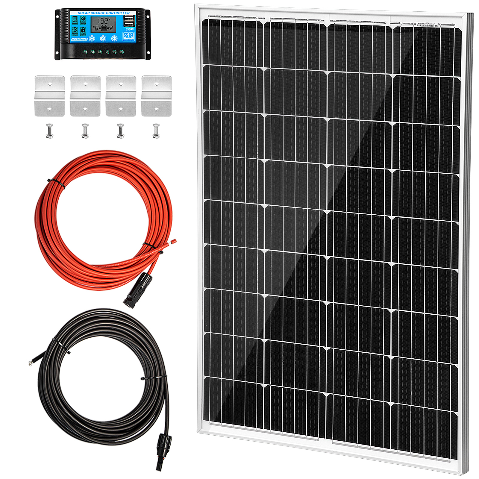 VEVOR Vevor 120 Watt Solar Panel Kit 12v Solar Battery Charger For Rv Boat  Home Camp | VEVOR EU