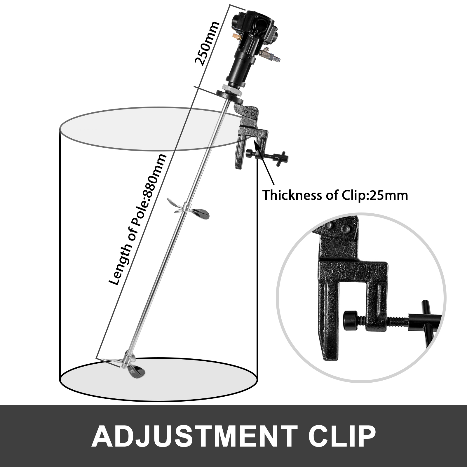 VEVOR Pneumatic Mixer Paint Mixer 50 Gallon 200l Drill Paint Mixer For Stirring Paint VEVOR EU